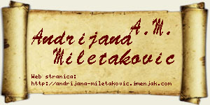 Andrijana Miletaković vizit kartica